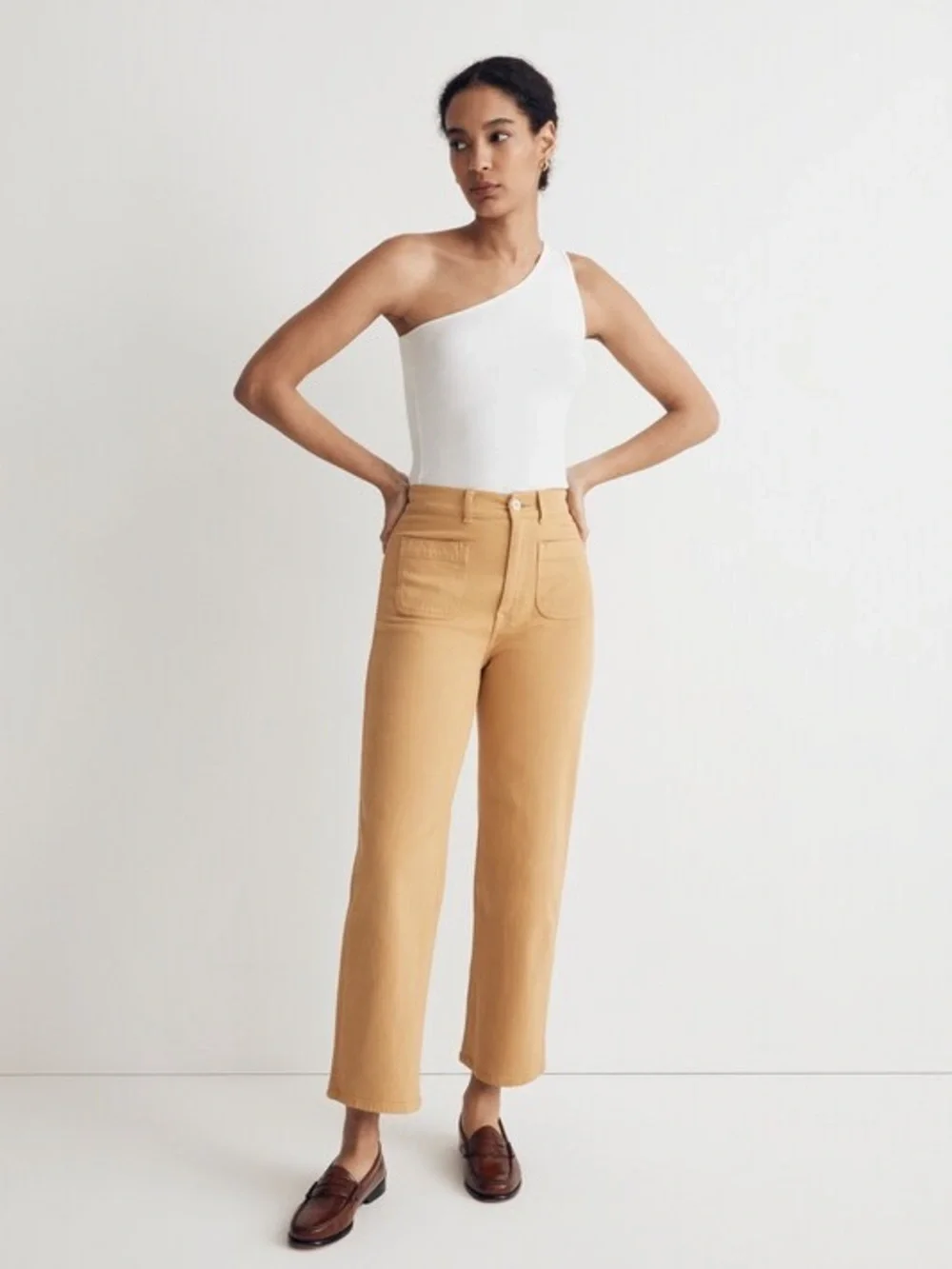 Madewell Emmett Wide-Leg Crop Pants in Mustard Yellow - Size 28 - Picture 1 of 9